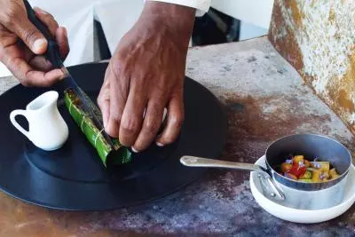 photo du plat de ravin de selle d'agneau version gastronomique 
