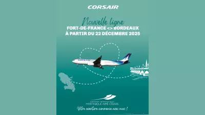 flyer annonce nouveau vol Bordeaux vers Fort-de-France